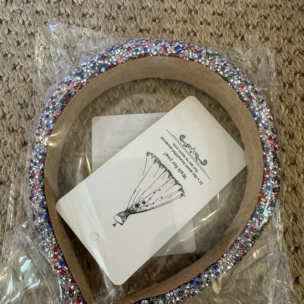 Multicolor Rhinestone Headband.new.lined